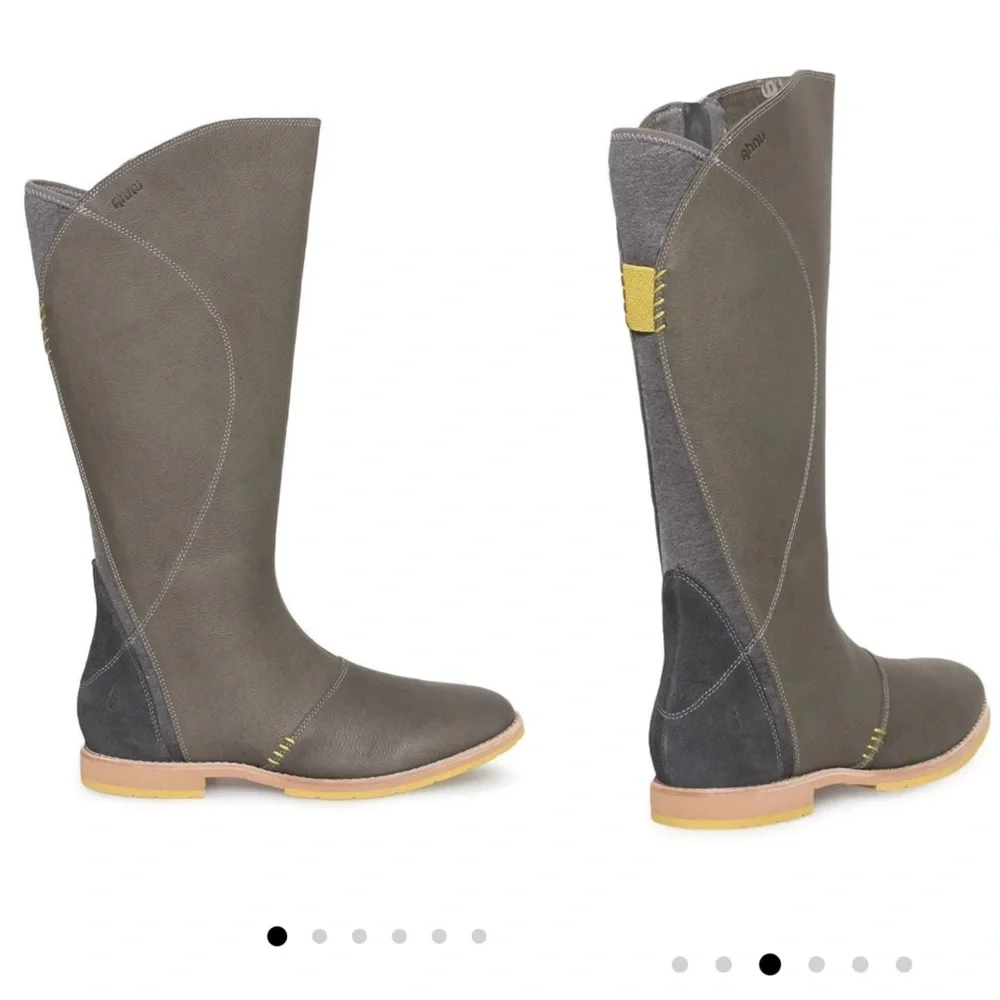 AHNU Helena Pewter Tall Leather Boots